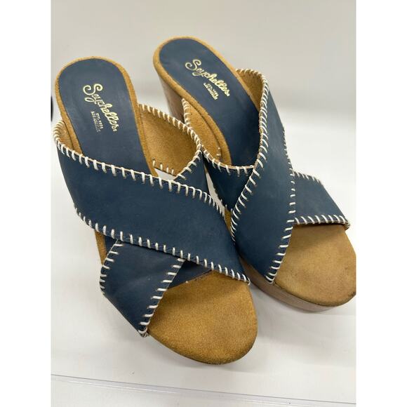 Seychelles Shoes - Seychelles Blue Hell Sandal Leather Upper Size 9 Boho Grandmillenial Cottage